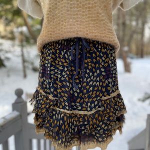 FREE PEOPLE Silk Mixed Media Skirt Top